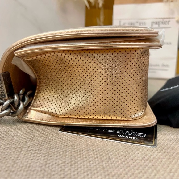 Chanel Medium Boy Flap Perforated Quilted Gold - Picture 3 of 11